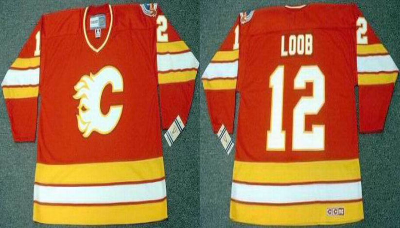 2019 Men Calgary Flames 12 Loob red CCM NHL jerseys